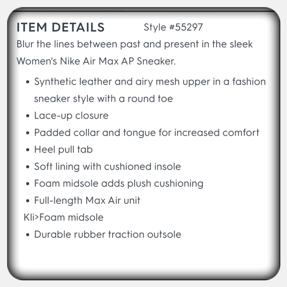 Woman's White Nike Air Max AP Sneaker Size 10M - Picture 2 of 7